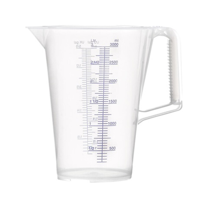 Messbecher 3l blau bedruckte Skala PP PRESSOL