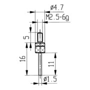 Messeins.D.1,5mm L.11mm Stift M2,5 HM z.Messuhren KÄFER-3