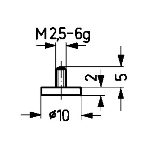 Messeins.D.20mm plan M2,5 STA z.Messuhren KÄFER