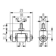 Messeins.D.8,4mm Rl.M2,5 STA z.Messuhren KÄFER