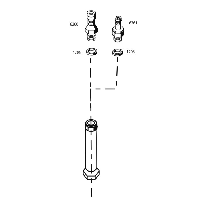 MESTO Buse double pivotante, avec 2 buses à cône creux de 1,1 mm d'alésage