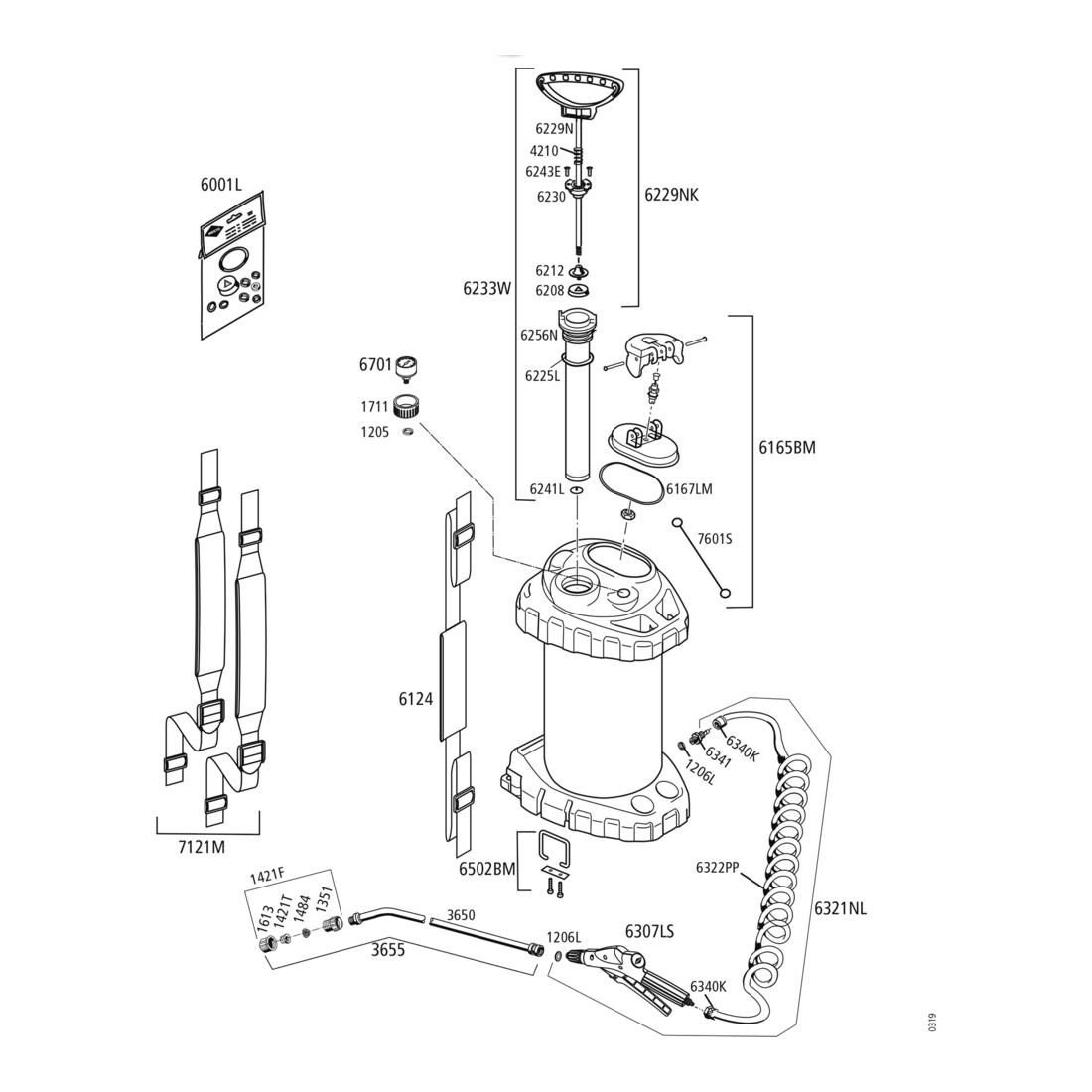 MESTO hogedrukspuit 3618P, 10 liter, FPM