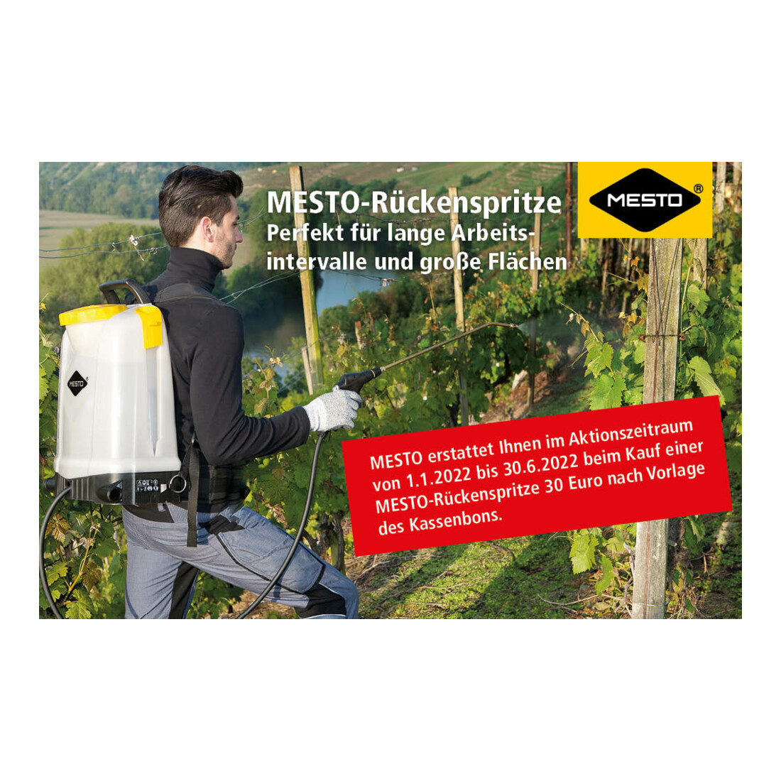 MESTO RS185 Pulvérisateur à dos RS185, 18,0 L, pompe en plastique