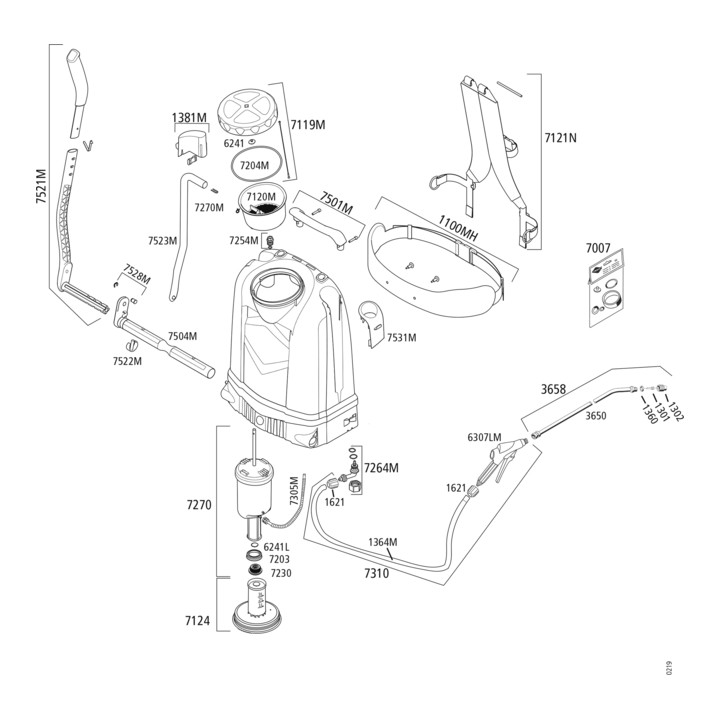 MESTO RS185 Pulvérisateur à dos RS185, 18,0 L, pompe en plastique