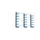 META Atlas ST Kragarmregal 2000x500x2700 mm, einseitig mit 3 Ständer und 6 Lagerebenen, 1350 mm Achsmaß, enzianblau