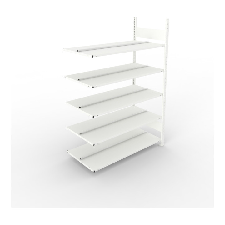 Meta Büro-Anbauregal COMPACT doppelseitig 1850 x 1250 x 600 mm lichtgrau
