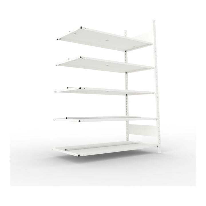 Meta Büro-Anbauregal COMPACT doppelseitig 1850 x 1250 x 600 mm lichtgrau