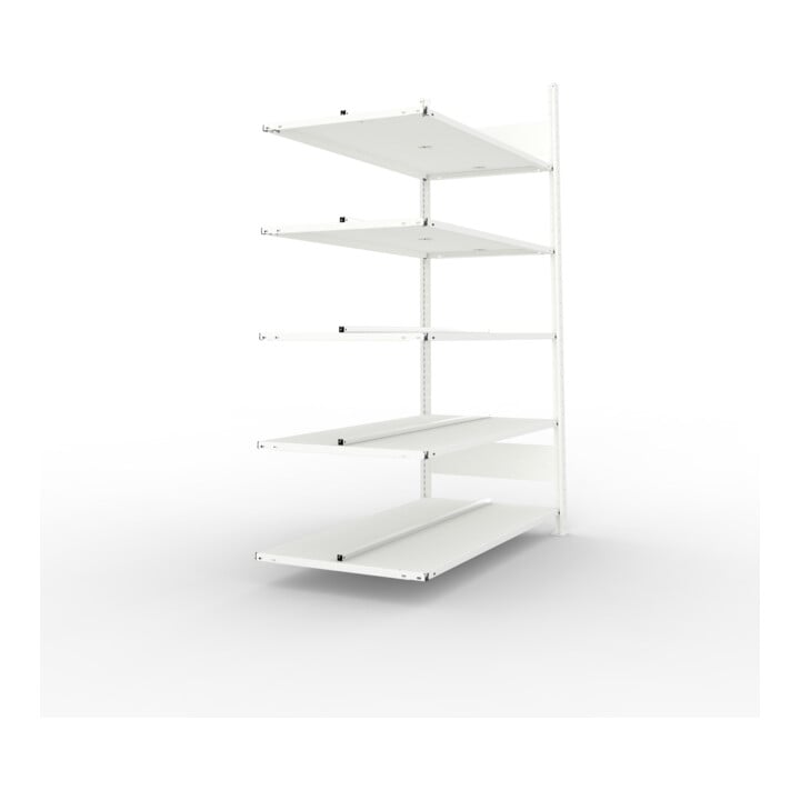 Meta Büro-Anbauregal COMPACT doppelseitig 1850 x 1250 x 600 mm lichtgrau