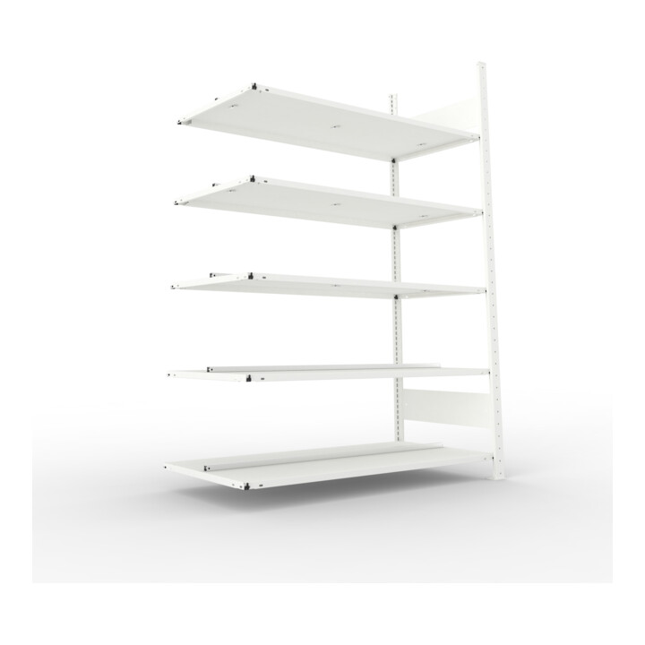 Meta Büro-Anbauregal COMPACT doppelseitig 1850 x 1250 x 600 mm lichtgrau