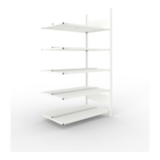 Meta Büro-Anbauregal COMPACT doppelseitig 1850x1000x600 mm lichtgrau
