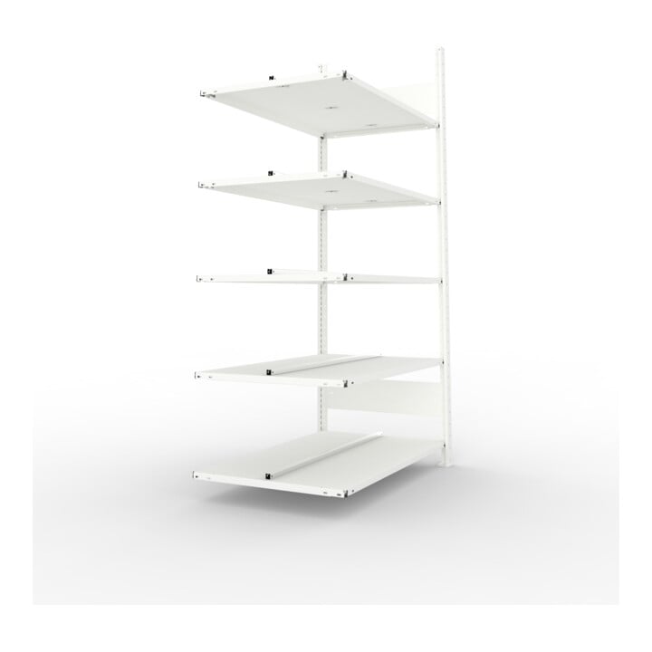 Meta Büro-Anbauregal COMPACT doppelseitig 1850x1000x600 mm lichtgrau