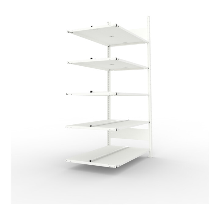 Meta Büro-Anbauregal COMPACT doppelseitig 1850x1000x600 mm lichtgrau