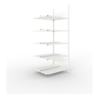 Meta Büro-Anbauregal COMPACT doppelseitig 1850x750x600 mm lichtgrau