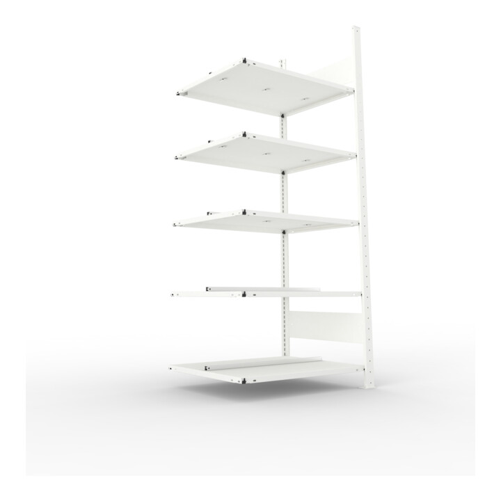 Meta Büro-Anbauregal COMPACT doppelseitig 1850x750x600 mm lichtgrau