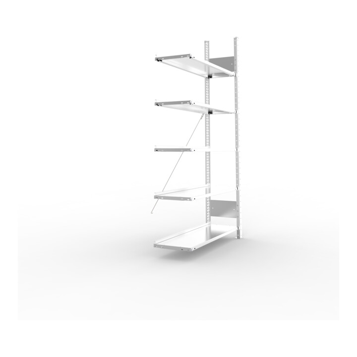 Meta Büro-Anbauregal S3 COMPACT 1850 x 1000 x 300 mm verzinkt