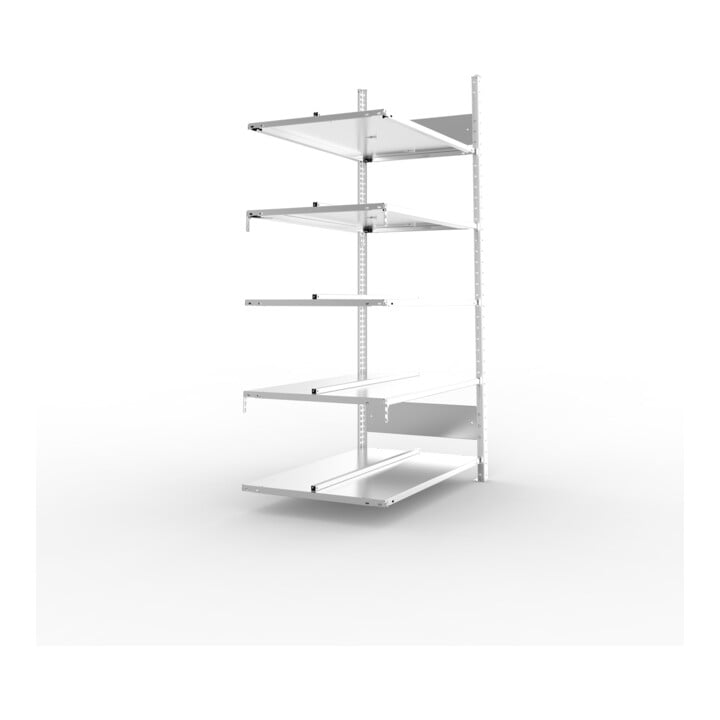 Meta Büro-Anbauregal S3 COMPACT 1850 x 1000 x 600 mm verzinkt doppelseitig