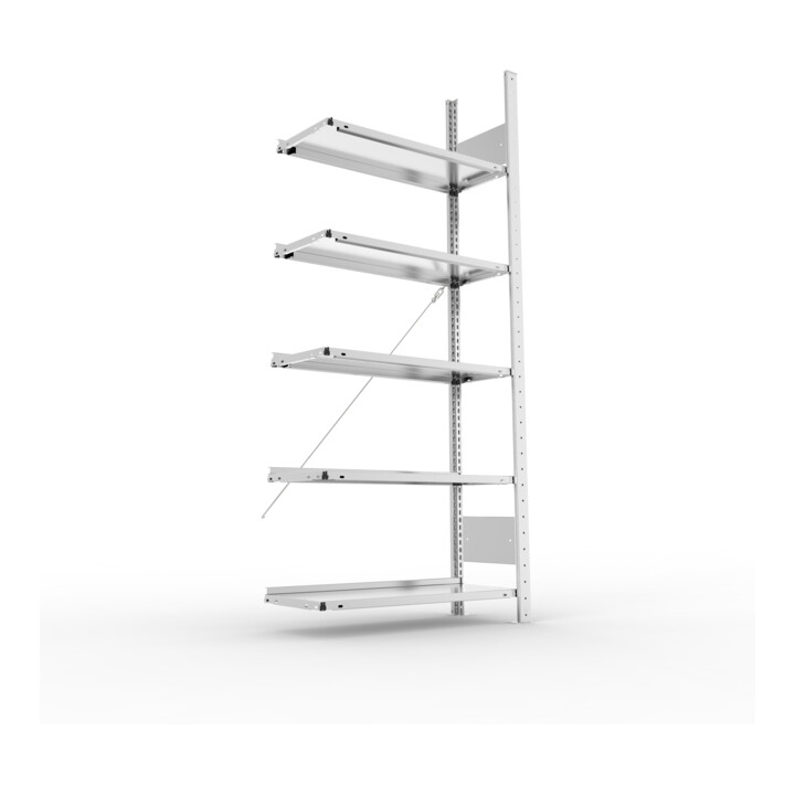 Meta Büro-Anbauregal S3 COMPACT 1850 x 750 x 300 mm verzinkt