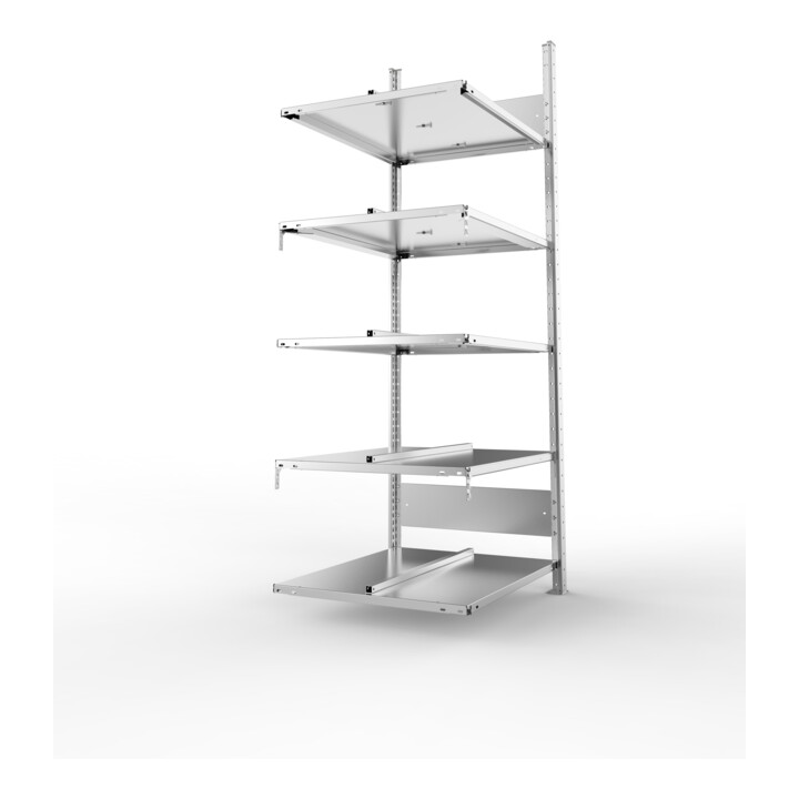 Meta Büro-Anbauregal S3 COMPACT 1850 x 750 x 600 mm verzinkt