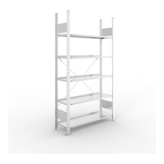 Meta Büroregal S3 COMPACT 1850 x 1000 x 300 mm verzinkt mit 5 Böden Fachlast 80 kg