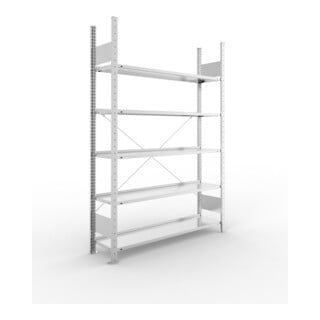 Meta Büroregal S3 COMPACT 1850 x 1250 x 300 mm verzinkt mit 5 Böden Fachlast 80 kg