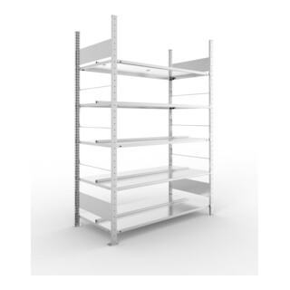 Meta Büroregal S3 COMPACT 1850 x 1250 x 600 mm verzinkt doppelseitig