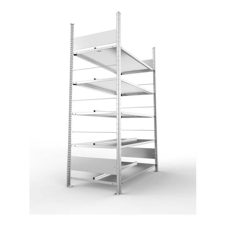 Meta Büroregal S3 COMPACT 1850 x 1250 x 600 mm verzinkt doppelseitig