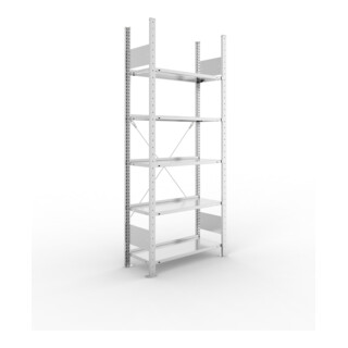 Meta Büroregal S3 COMPACT 1850 x 750 x 300 mm verzinkt 5 Böden 80 kg Fachlast