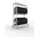 META CLIP Räderregalwagen 1850x1300x400 mm, mit 2 Reifenebenen und Fachboden, verzinkt
