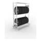 META CLIP Räderregalwagen 1850x1300x400 mm, mit 2 Reifenebenen und Fachboden, verzinkt