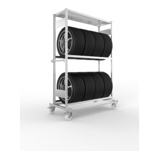 META CLIP Räderregalwagen T1N 1850 x 1300 x 400 mm verzinkt 2 Lagerebenen