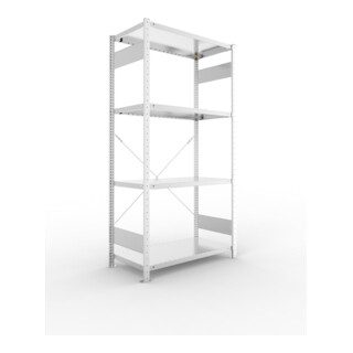 META CLIP SET Fachbodenregal 2000x1000x500 mm, mit 4 Fachböden, Fachlast 230 Kg, verzinkt