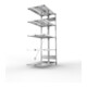 META CLIP150 Doppel-Anbauregal 2000x1000x(300+300) mm, mit 2x5 Böden, 150 Kg Fachlast, verzinkt