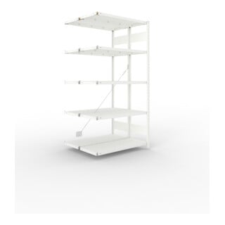 META CLIP150 Doppel-Anbauregal 2000x1000x(400+400) mm, mit 2x5 Böden, 150 Kg Fachlast, lichtgrau