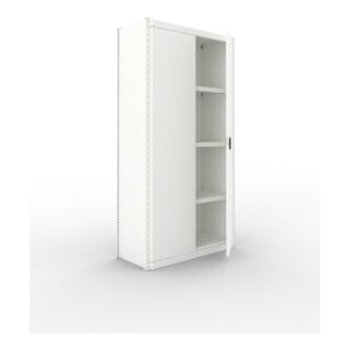 META CLIP150 Schrankmodul 2000x1000x400 mm, mit 5 Böden, Vollwandseitenrahmen, Rückwand und Flügeltür, lichtgrau