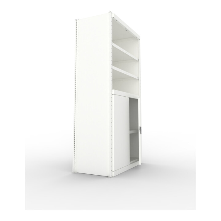 META CLIP150 Schrankmodul 2000x1000x500 mm, mit 6 Böden, Vollwandseitenrahmen, Rückwand und Flügeltür