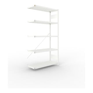 META CLIP230 Fachbodenregal 2000x1000x400 mm, Anbauregal mit 5 Böden, 230 Kg Fachlast, lichtgrau