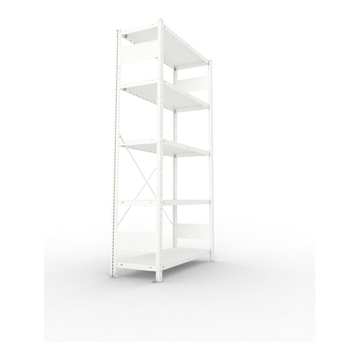 META CLIP230 Fachbodenregal 2000x1000x400 mm, mit 5 Böden, 230 Kg Fachlast, lichtgrau