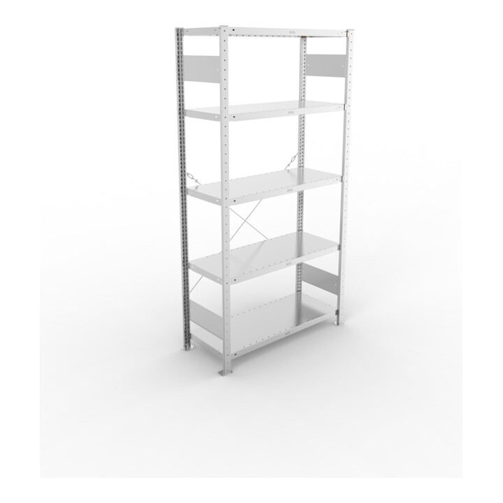 META CLIP230 Fachbodenregal 2000x1000x400 mm, mit 5 Böden, 230 Kg Fachlast, verzinkt