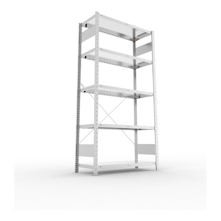 META CLIP230 Fachbodenregal 2000x1000x400 mm, mit 5 Böden, 230 Kg Fachlast, verzinkt