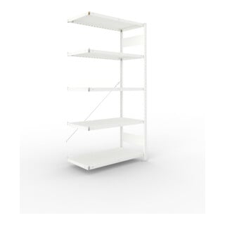META CLIP230 Fachbodenregal 2000x1000x500 mm, Anbauregal mit 5 Böden, 230 Kg Fachlast, lichtgrau