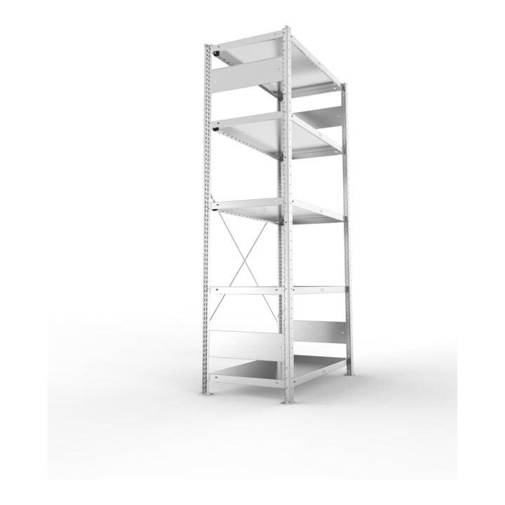 META CLIP230 Fachbodenregal 2000x1000x500 mm, mit 5 Böden, 230 Kg Fachlast, verzinkt