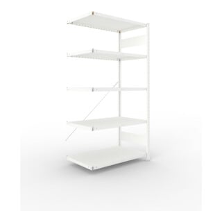 META CLIP230 Fachbodenregal 2000x1000x600 mm, Anbauregal mit 5 Böden, 230 Kg Fachlast, lichtgrau