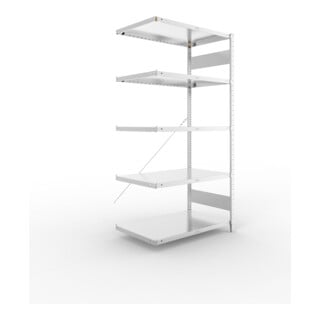 META CLIP230 Fachbodenregal 2000x1000x600 mm, Anbauregal mit 5 Böden, 230 Kg Fachlast, verzinkt