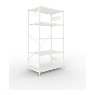 META CLIP230 Fachbodenregal 2000x1000x600 mm, mit 5 Böden, 230 Kg Fachlast, lichtgrau