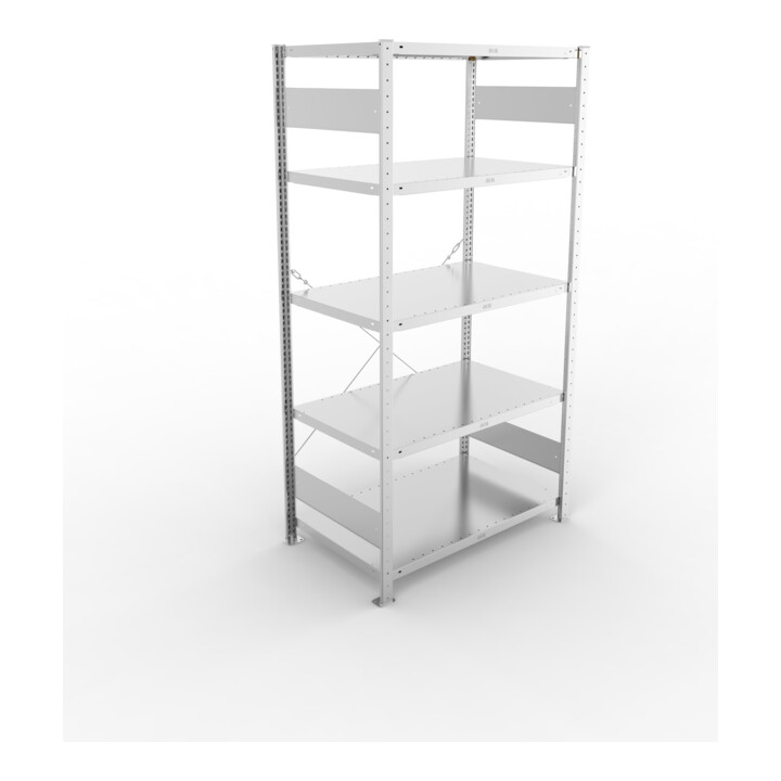 META CLIP230 Fachbodenregal 2000x1000x600 mm, mit 5 Böden, 230 Kg Fachlast, verzinkt