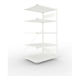 META CLIP230 Fachbodenregal 2000x1000x800 mm, Anbauregal mit 5 Böden, 230 Kg Fachlast, lichtgrau
