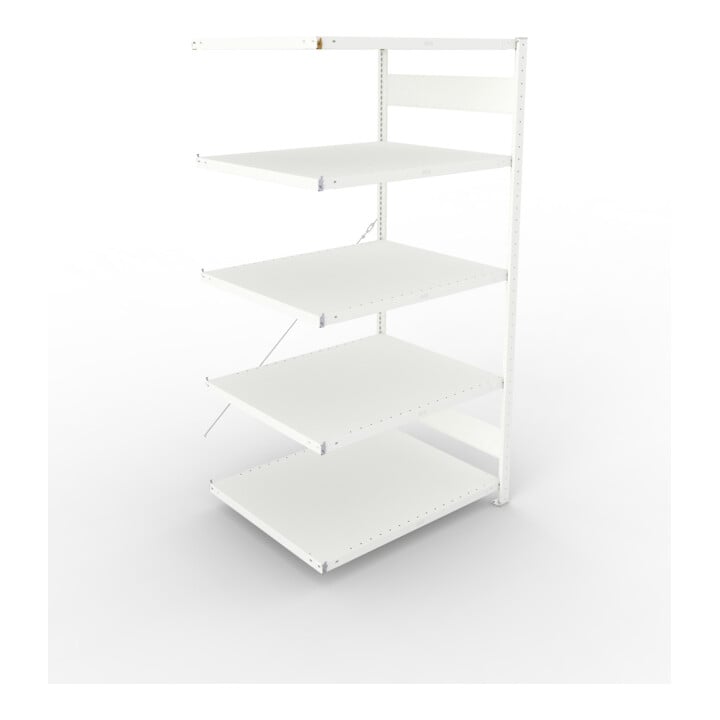META CLIP230 Fachbodenregal 2000x1000x800 mm, Anbauregal mit 5 Böden, 230 Kg Fachlast, lichtgrau