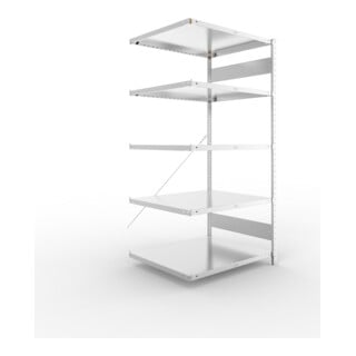 META CLIP230 Fachbodenregal 2000x1000x800 mm, Anbauregal mit 5 Böden, 230 Kg Fachlast, verzinkt