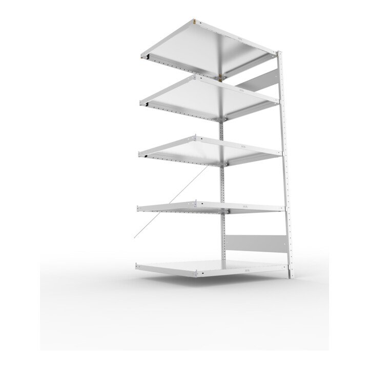 META CLIP230 Fachbodenregal 2000x1000x800 mm, Anbauregal mit 5 Böden, 230 Kg Fachlast, verzinkt