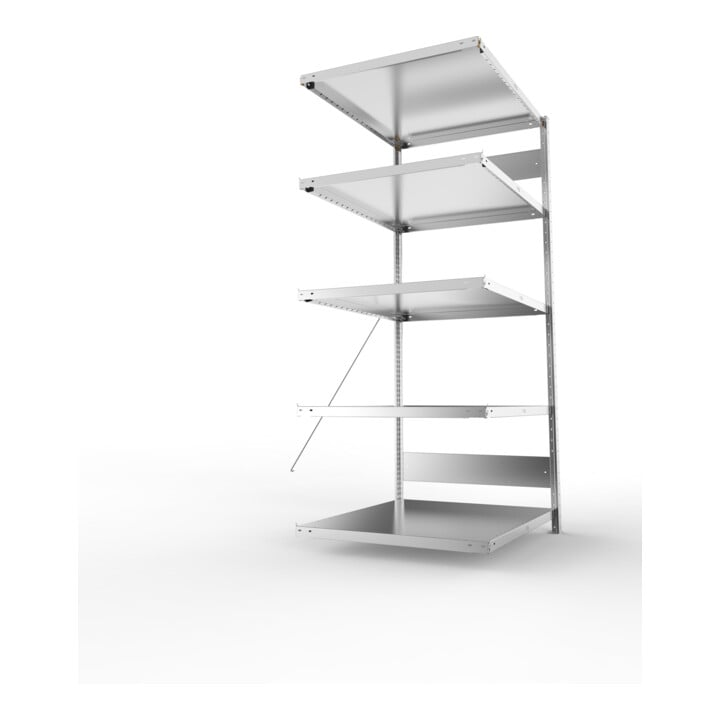 META CLIP230 Fachbodenregal 2000x1000x800 mm, Anbauregal mit 5 Böden, 230 Kg Fachlast, verzinkt
